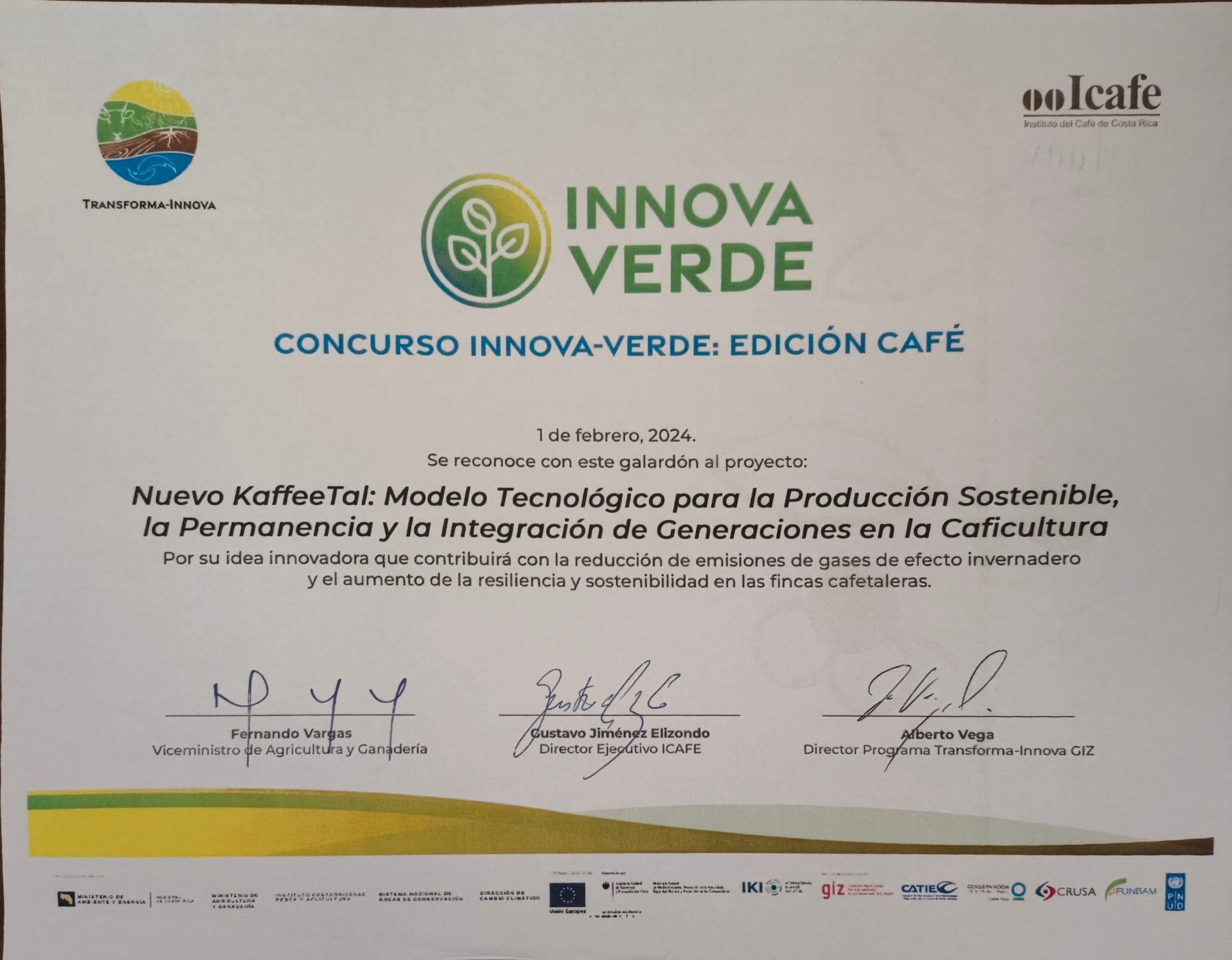 Ganador del Concurso de Ideas Innova Verde